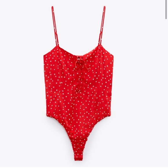 ❤️ Zara Red with white Stars Bodysuit - Picture 9 of 11